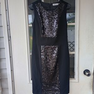 Ladies Vintage Calvin Klein black sequin dress - classic elegance - Sz 4 NWT